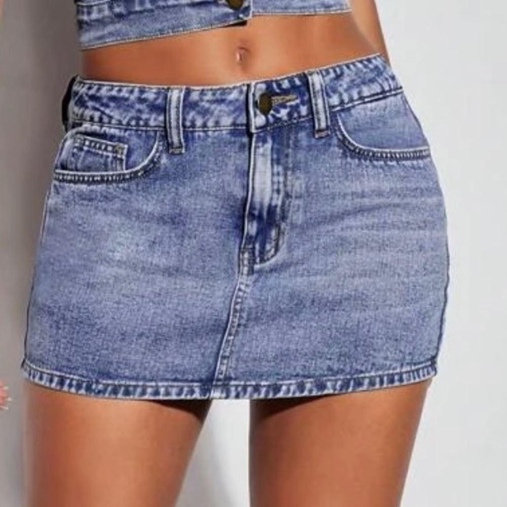 Medium Wash Denim Skirt